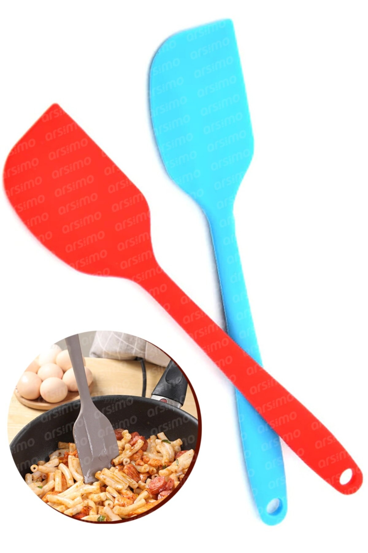 Yanmaz Yapışmaz Silikon Spatula | Silikon Yassı Yemek Servis Ve Pişirme Spatulası 27 cm