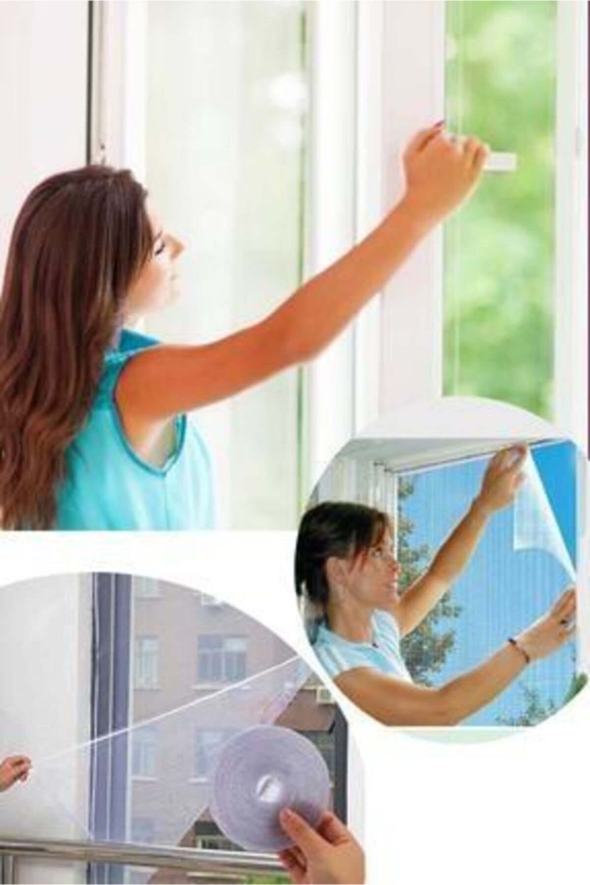 Kesilebilir Pencere Sinekliği Cırt Bantlı Yapışkanlı 100cm X 150cm