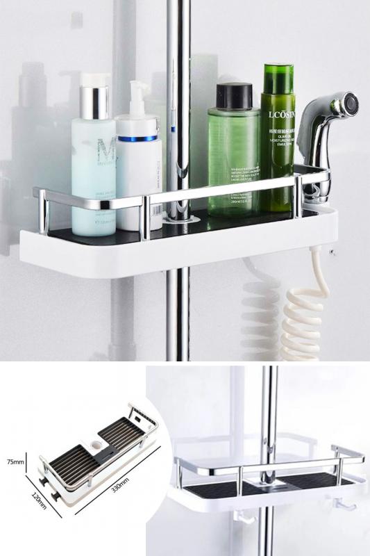 Lux Banyo Duş Organizer Sabunluk Metalik Korumalı