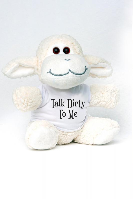 Talk Dirty To Me Yazılı Tişörtlü Peluş Kuzu 25 Cm
