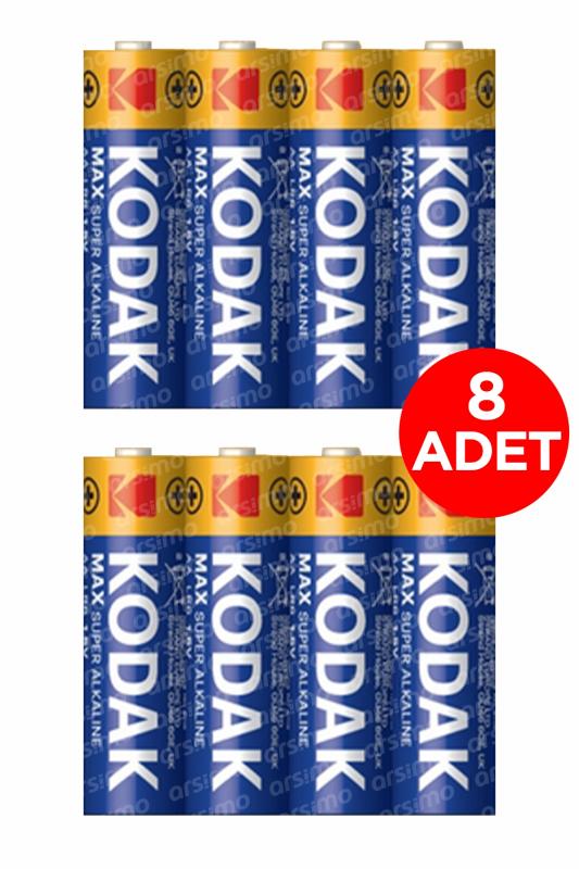 8 Adet Kodak Kalem Pil Çinko Karbon Shrink AAA
