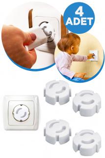 Toptan Priz Güvenlik Emniyet Kapağı Bebek Çocuk Koruyucu Set (4 ADET) Fiyatı