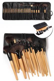Toptan Profesyonel Çantalı Bambu Makyaj Fırça Seti 24’lü Fiyatı